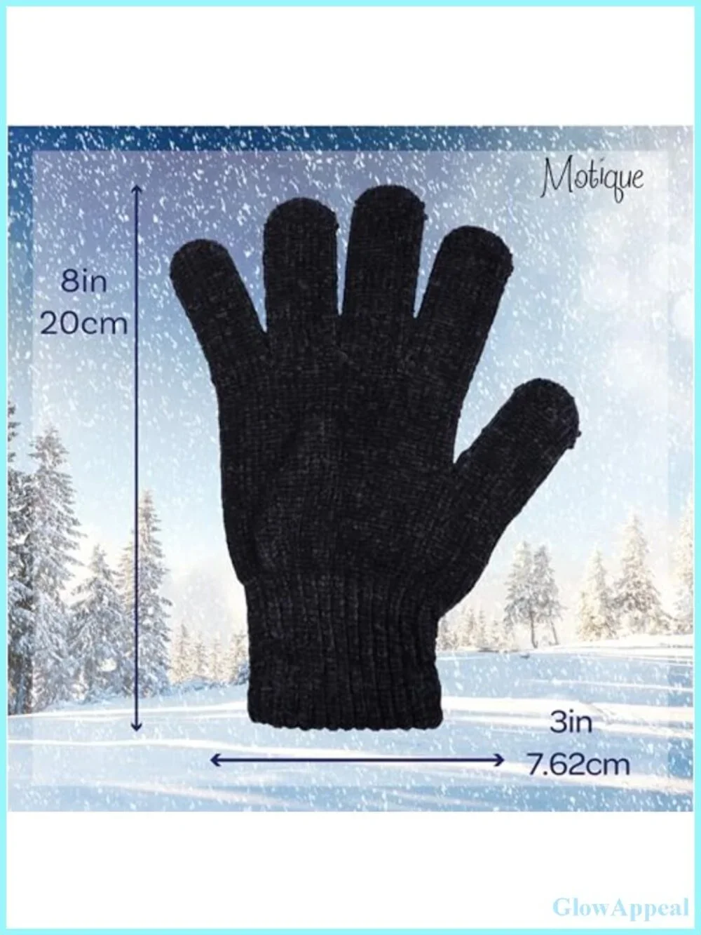 Cozy Chenille Knit Winter Gloves for Women - Soft Stretch Pull-On